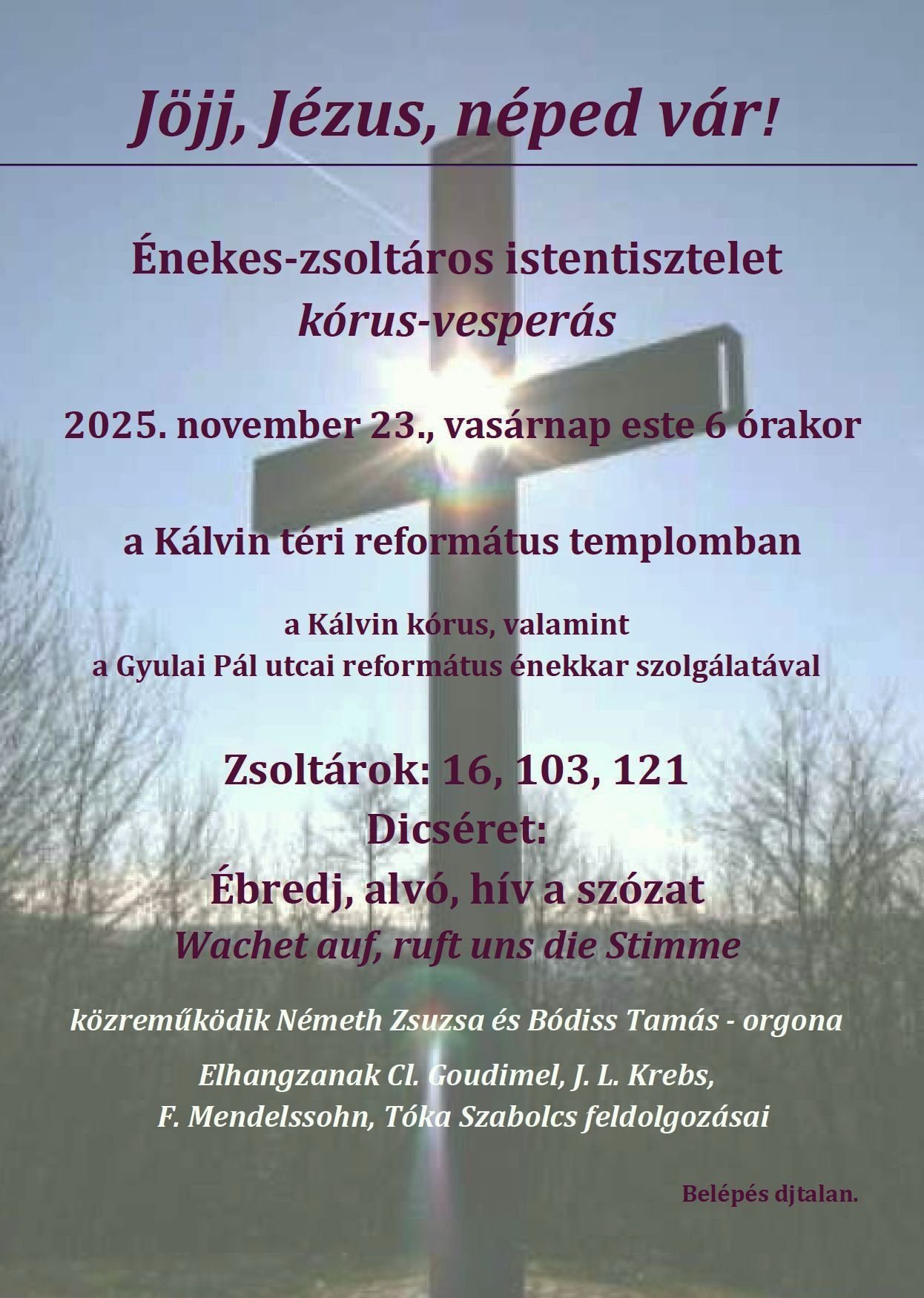 Örökkévalóság vasárnapja 2025 Kálvin tér plakát