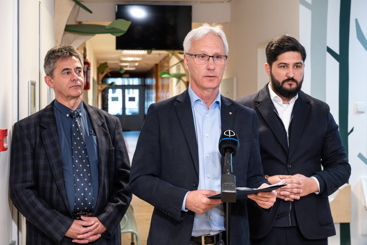 Bethesda kórház energetikai felújítás bejelentés - Bencze János, Soltész Miklós, Radics Béla - 2026. március 26. Fotó: Somorjai Balázs