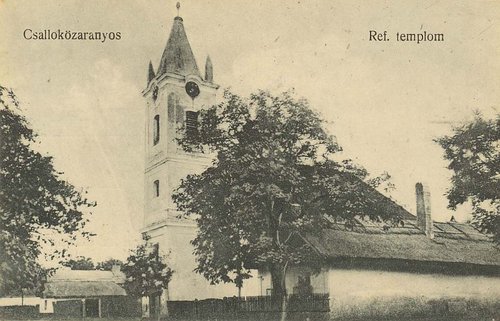 A csallóközaranyosi református templom, ahol Kóczán Mór szolgált 1909 és 1914 között. A képeslap Csengő-Tschörner András tulajdona - Forrás: reformatus.hu