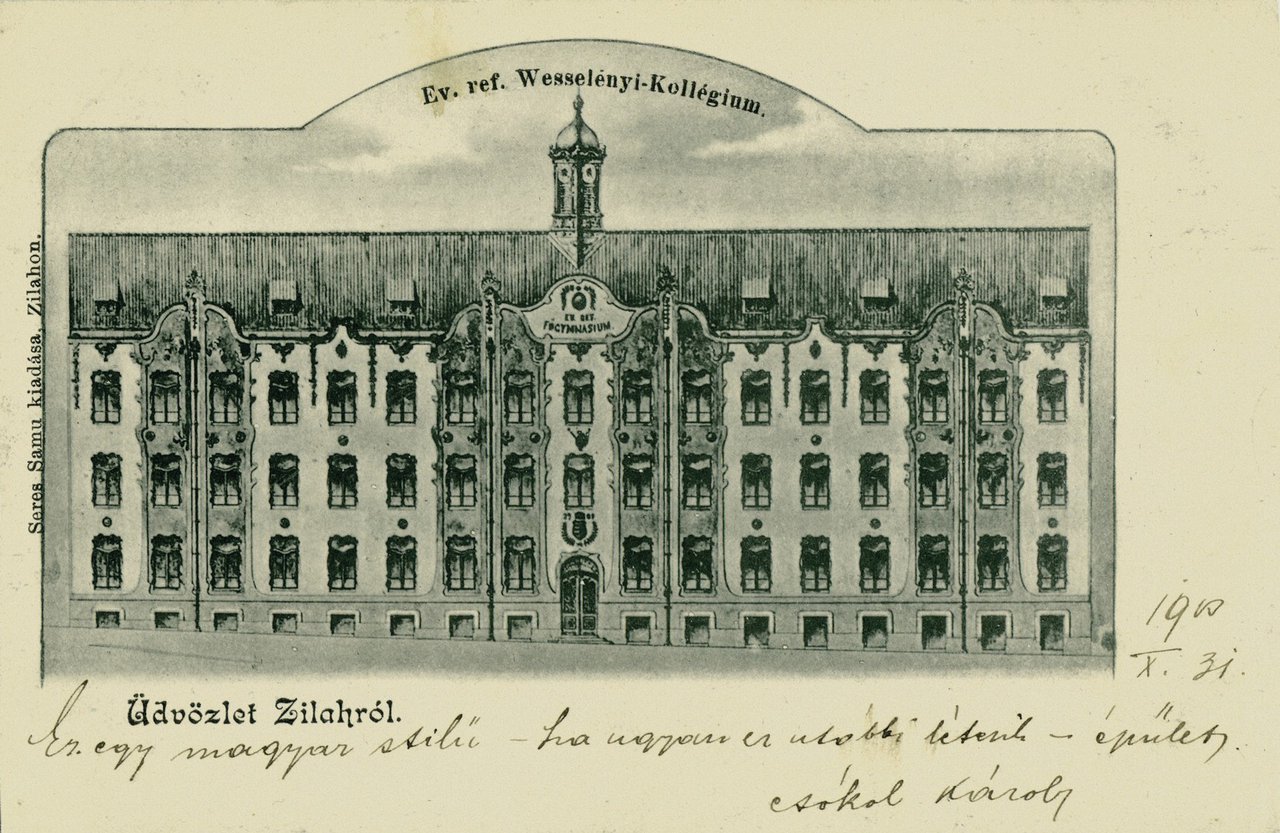 Illusztráció: Zilah, Wesselényi-kollégium, 1903 - képeslap